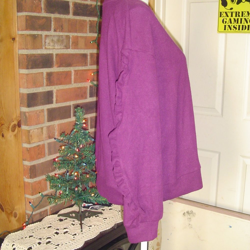 A New Day Ruffle Sleeve Sweatshirt L